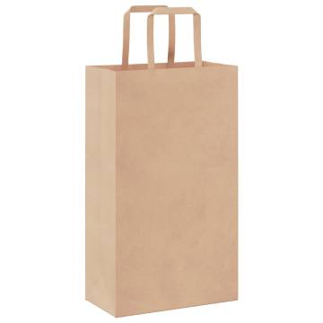 Eco-Friendly Brown Paper Bags - 250 Pcs with Handles