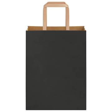 Durable Black Paper Bags with Handles - 50 pcs | Hipo Market