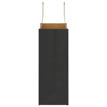 Durable Black Paper Bags with Handles - 50 pcs | Hipo Market