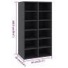 Shoe Rack Grey 54x34x100.5 cm - Durable Engineered Wood