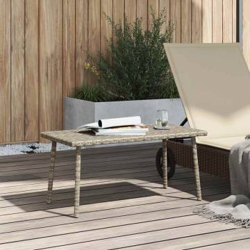 Light Grey Rectangular Garden Coffee Table - 80x40x37 cm