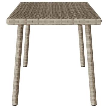 Light Grey Rectangular Garden Coffee Table - 80x40x37 cm