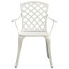 Stylish White Garden Chairs - 2 pcs Cast Aluminium Set