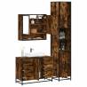  4 Piece Bathroom Furniture Set Smoked Oak Engineered Wood Colour smoked oak Number of 1 