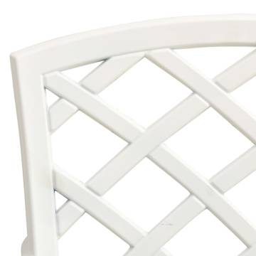 Stylish White Garden Chairs - 2 pcs Cast Aluminium Set