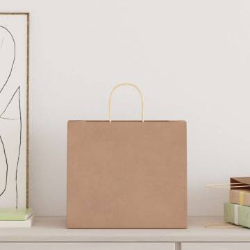 250 Brown Paper Bags with Handles - Sustainable Packaging