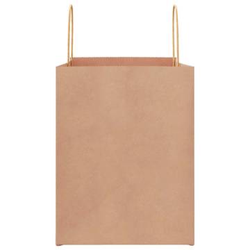 250 Brown Paper Bags with Handles - Sustainable Packaging