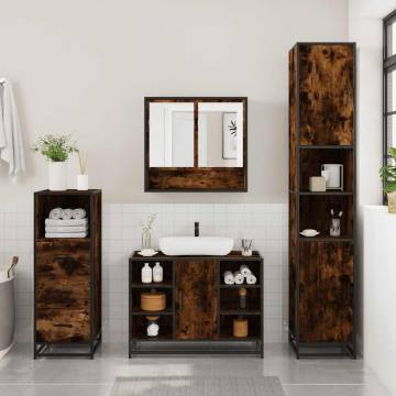 3 Piece Smoked Oak Bathroom Furniture Set | Stylish & Durable