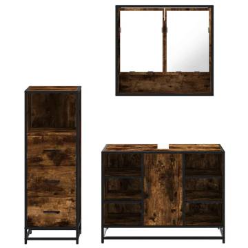 3 Piece Smoked Oak Bathroom Furniture Set | Stylish & Durable