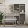 Dressing Table Set with LED - Concrete Grey Engineered Wood