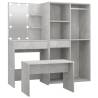 Dressing Table Set with LED - Concrete Grey Engineered Wood