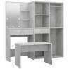 Dressing Table Set with LED - Concrete Grey Engineered Wood