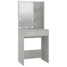 Dressing Table Set with LED - Concrete Grey Engineered Wood