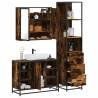  3 Piece Bathroom Furniture Set Smoked Oak Engineered Wood Colour smoked oak Number of 1 