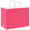 Pink Paper Bags with Handles - 50 pcs | Hipomarket UK