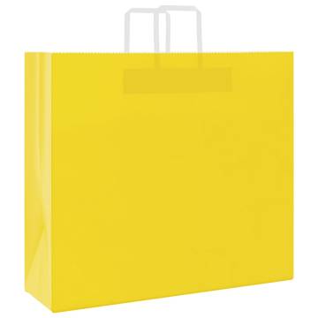 Eco-Friendly Yellow Paper Bags 50 pcs with Handles | HiPo Market