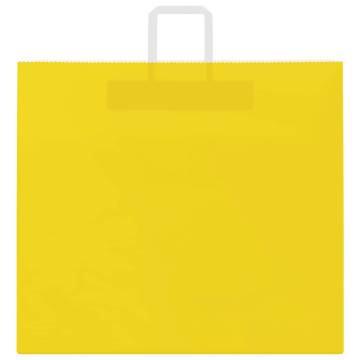 Eco-Friendly Yellow Paper Bags 50 pcs with Handles | HiPo Market