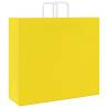 Eco-Friendly Yellow Paper Bags 50 pcs with Handles | HiPo Market