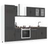  8 Piece Kitchen Cabinet Set Kalmar Black Engineered Wood Colour black Quantity in Package 1 Number of 