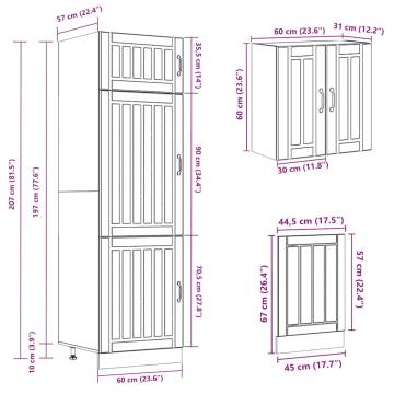 8 Piece Kalmar Black Kitchen Cabinet Set | Durable Storage Solution