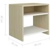 Elegant White & Sonoma Oak Bedside Cabinet | Hipomarket UK