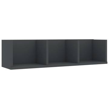 Stylish Grey CD Wall Shelf - 75x18x18 cm | Hipo Market