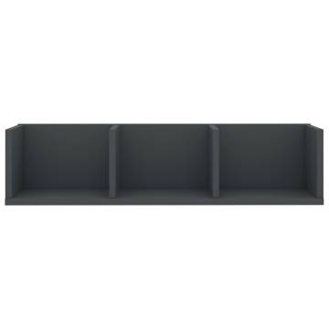 Stylish Grey CD Wall Shelf - 75x18x18 cm | Hipo Market