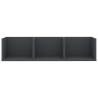 Stylish Grey CD Wall Shelf - 75x18x18 cm | Hipo Market