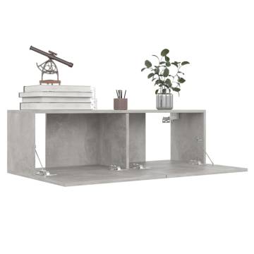 8 Piece Concrete Grey TV Cabinet Set - Stylish Storage Solution