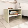  Bedside Cabinet White and Sonoma Oak 40x30x30 cm Engineered Wood Colour white and sonoma oak Quantity in Package 1 