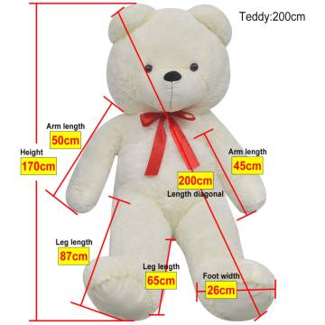 XXL White Teddy Bear Cuddly Toy - 170 cm Plush Friend