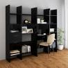 High Gloss Black Book Cabinet - 40x35x180 cm Engineered Wood