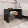 Stylish High Gloss Black Bedside Cabinets - 2 pcs Set