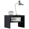 Stylish High Gloss Black Bedside Cabinets - 2 pcs Set