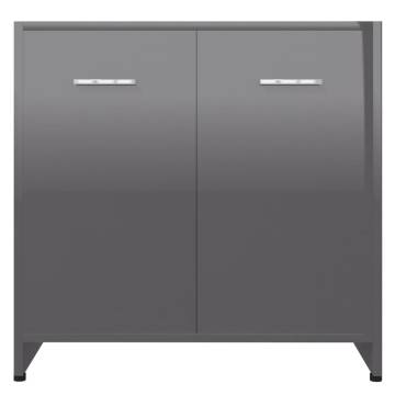 High Gloss Grey Bathroom Cabinet - 60x33x61 cm | HipoMarket