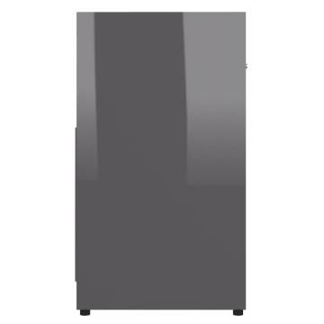 High Gloss Grey Bathroom Cabinet - 60x33x61 cm | HipoMarket