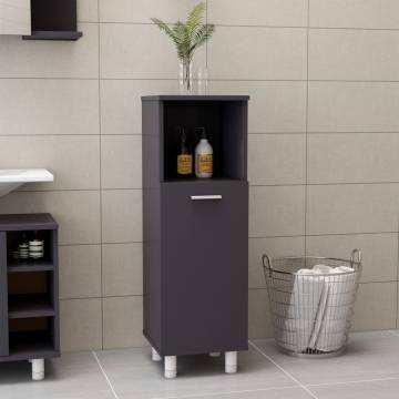 High Gloss Grey Bathroom Cabinet - 30x30x95 cm | HipoMarket