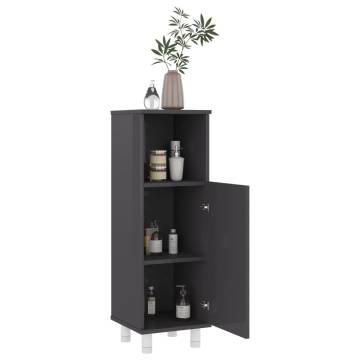 High Gloss Grey Bathroom Cabinet - 30x30x95 cm | HipoMarket