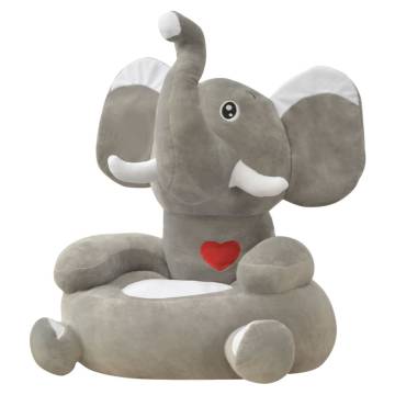 Plush Children's Chair Elephant Grey - Comfortable & Adorable