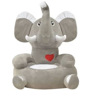 Plush Children's Chair Elephant Grey - Comfortable & Adorable