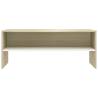 Stylish White & Sonoma Oak TV Cabinet - 100x40x40 cm