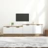  TV Cabinet White and Sonoma Oak 158.5x36x45 cm Engineered Wood Colour white and sonoma oak Quantity in Package 1 