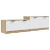 Stylish TV Cabinet in White & Sonoma Oak | HipoMarket