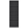 5-Tier Book Cabinet Grey | Stylish Engineered Wood Design