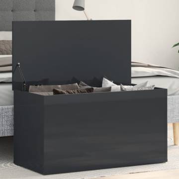 High Gloss Grey Storage Chest - Stylish & Versatile | HipoMarket