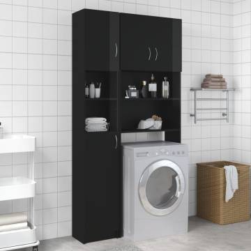 High Gloss Black Bathroom Cabinet | Stylish Storage Solution