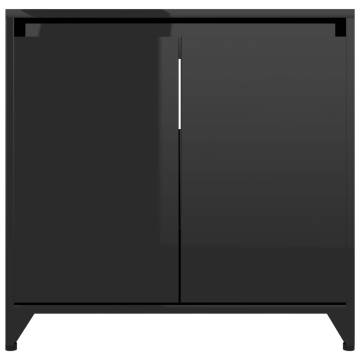 High Gloss Black Bathroom Cabinet - 60x33x61 cm | HipoMarket