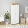 Stylish White & Sonoma Oak Wardrobe - 80x52x180 cm