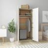 Stylish White & Sonoma Oak Wardrobe - 80x52x180 cm