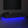 Stylish Grey TV Cabinet with LED Lights - 90x35x15.5 cm